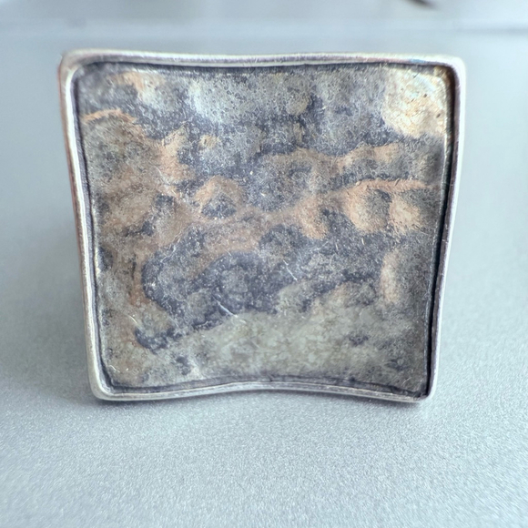 Silpada Artisan Square Modernist Hammered Sterling Silver 925 Retired Ring - Picture 3 of 12